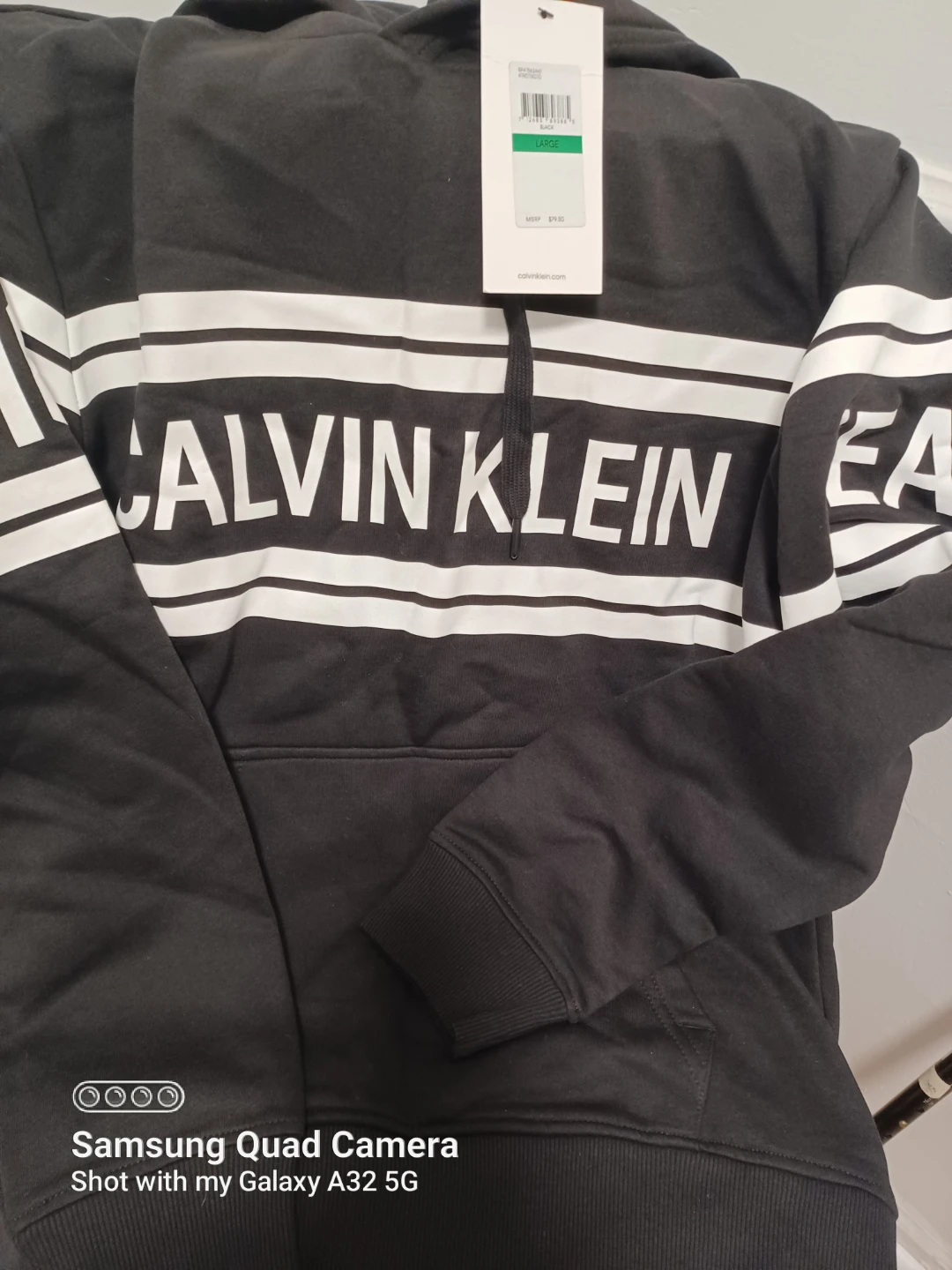 Calvin Klein Black Hoodie - Large