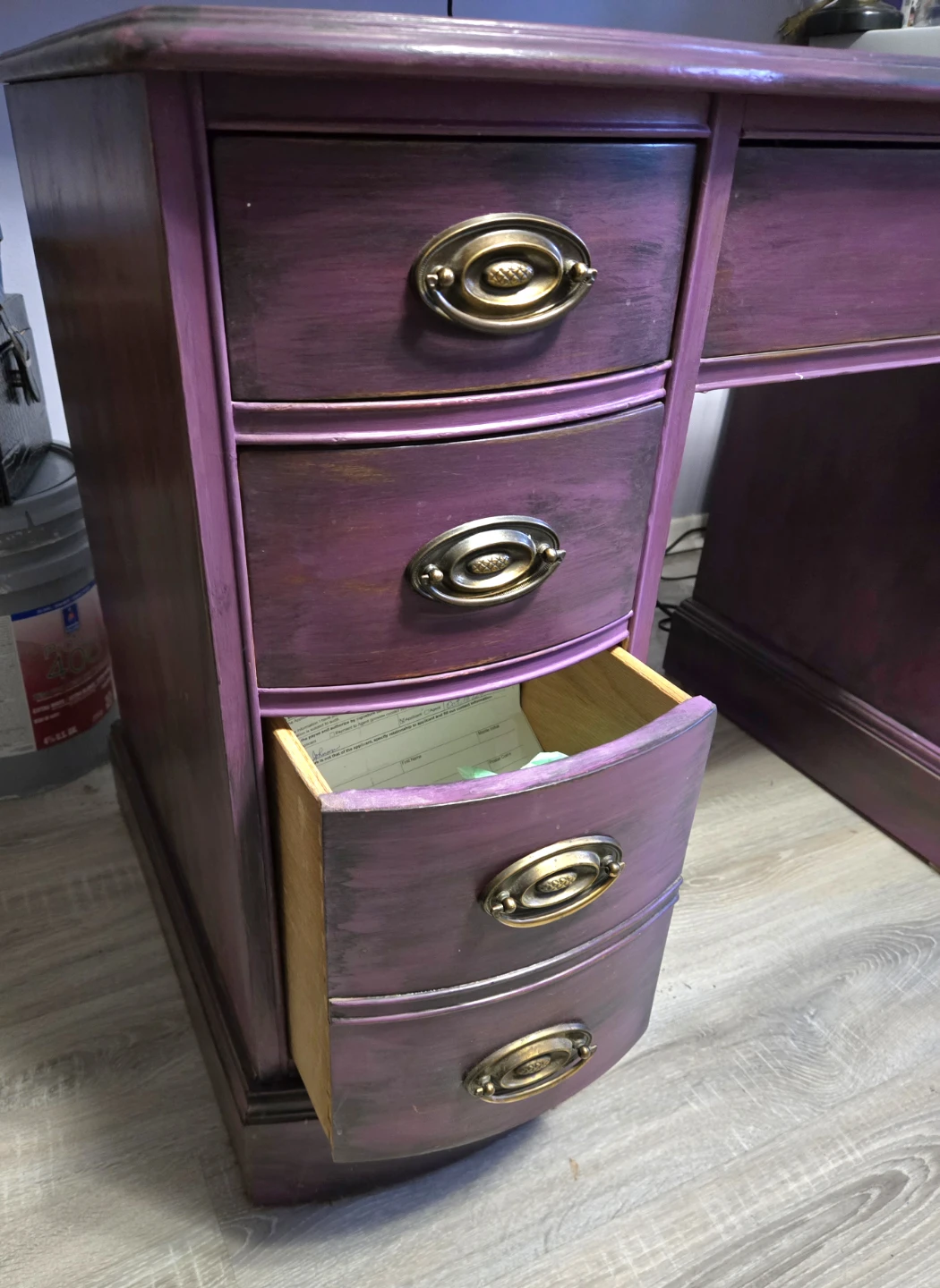Gorgeous Purple/Black Vintage 1930s Desk/Vanity - photo 4