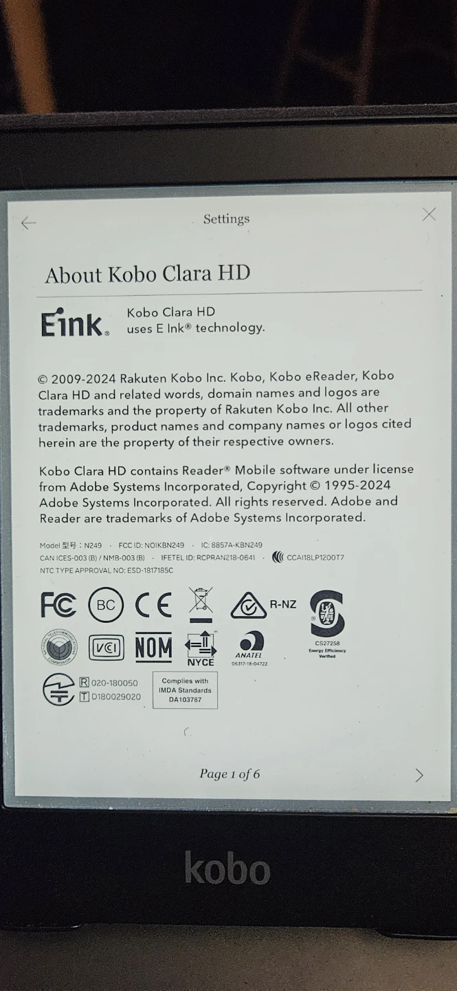 Rakuten Kobo Clara HD eReader
