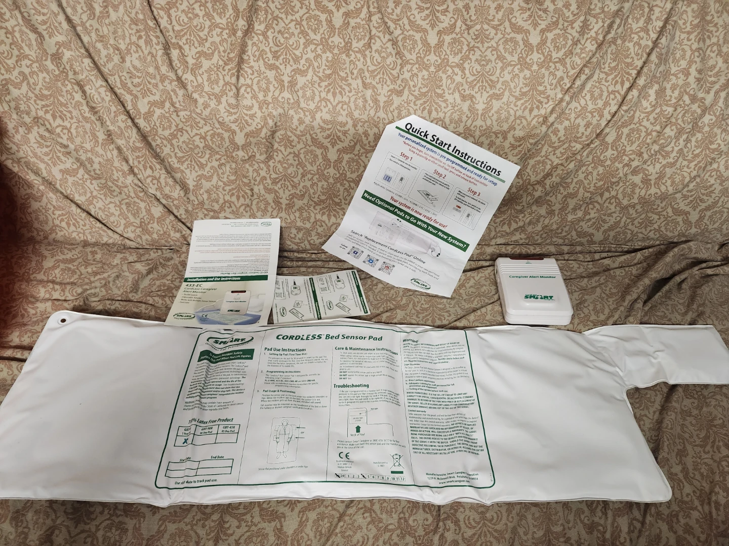 Smart Caregiver Cordless Bed Sensor Pad & Monitor