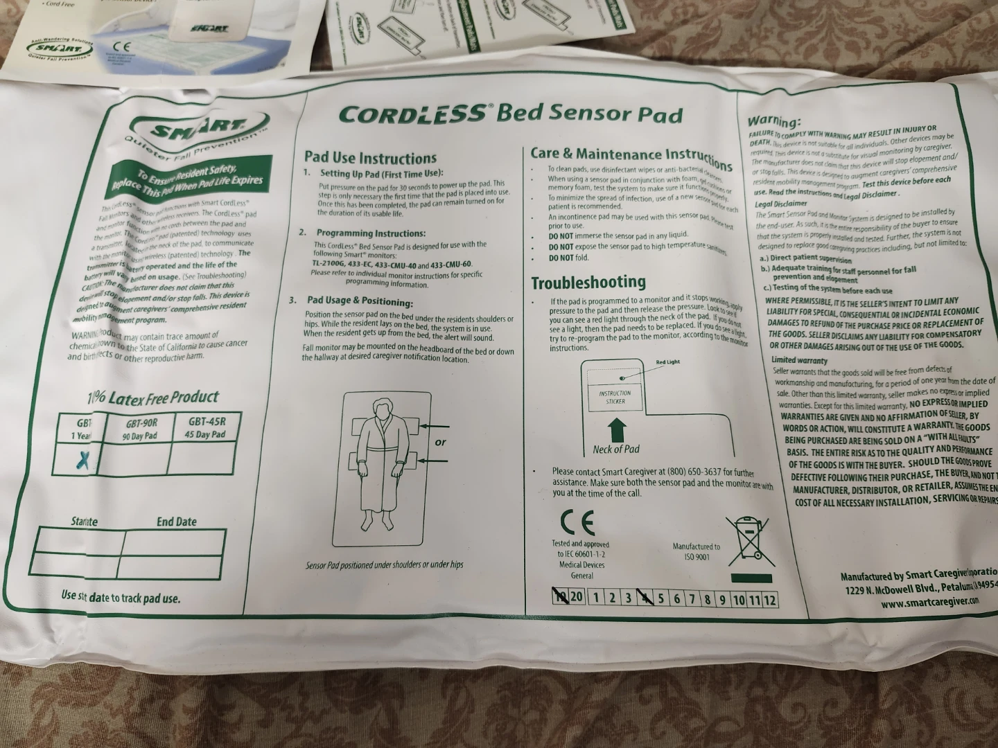Smart Caregiver Cordless Bed Sensor Pad & Monitor - photo 4