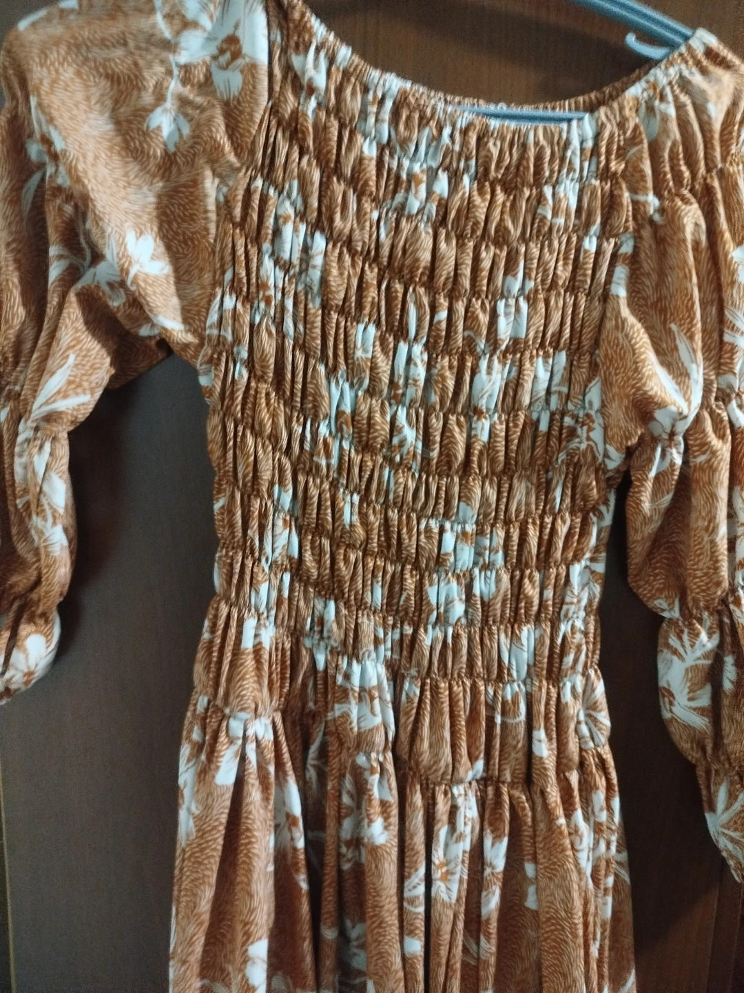 Floral Print Maxi Dress - Brown - photo 2