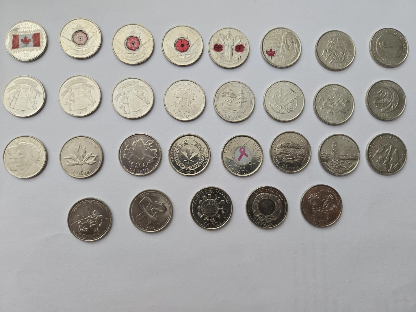 Collection of Commemorative Canadian Quarters