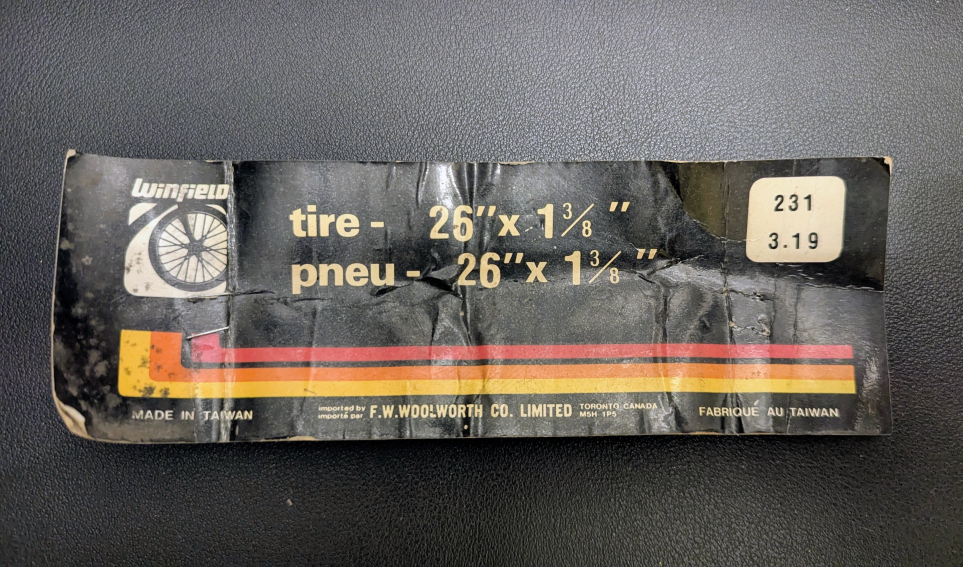 Winfield 26x1 3/8" vintage bicycle tires - brand new