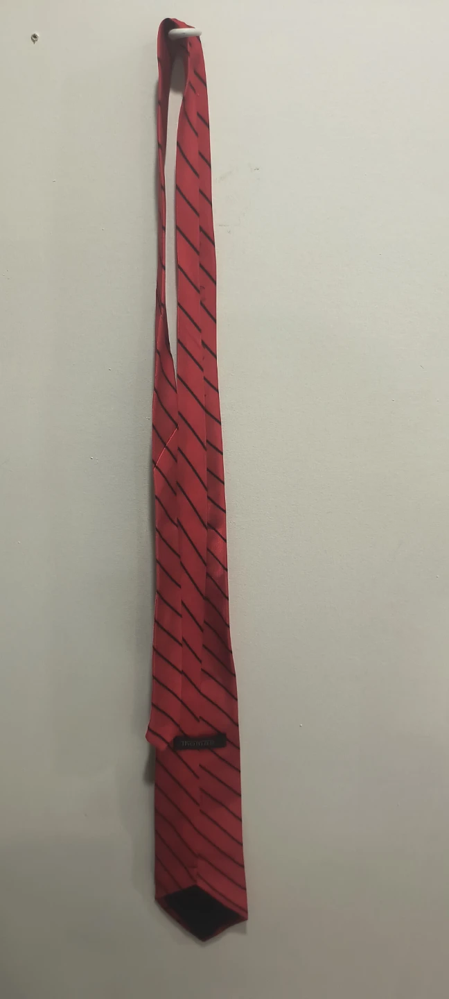 Red Striped Silk Neck Tie