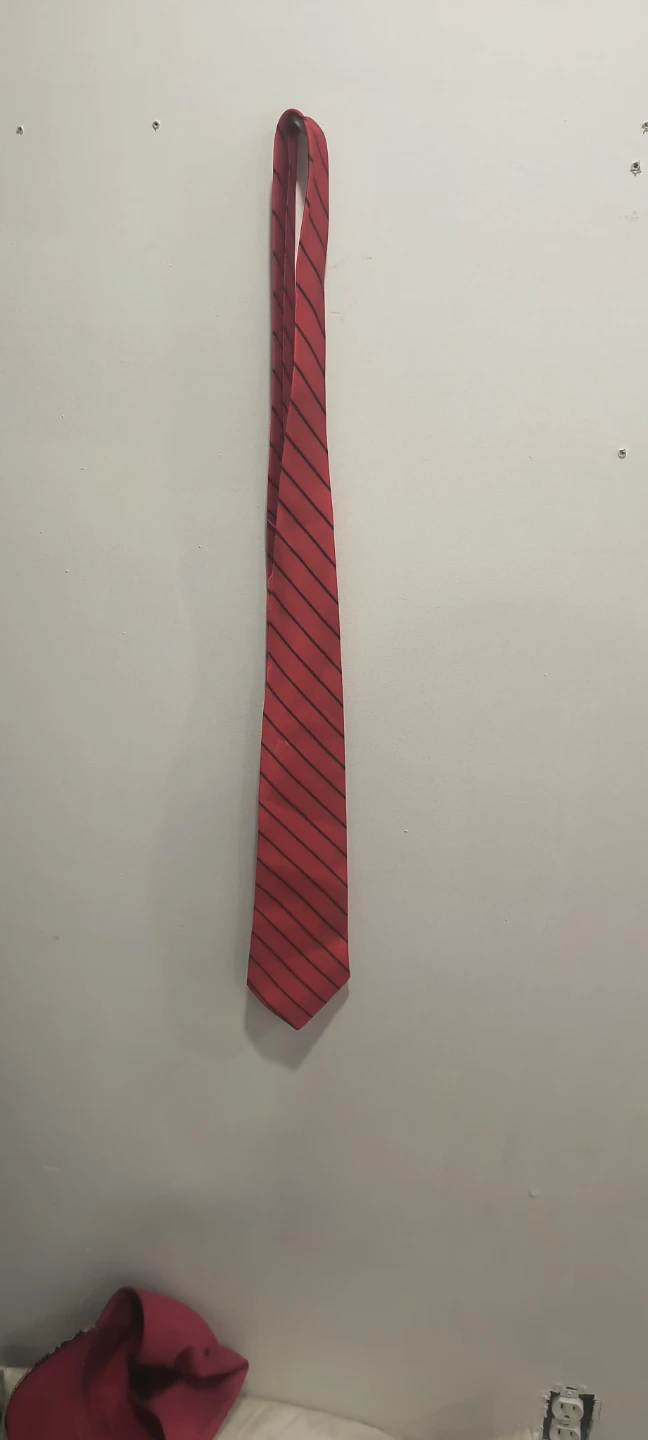 Red Striped Silk Neck Tie - photo 2