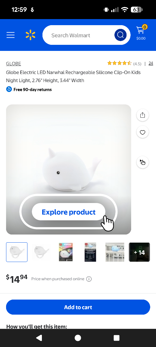 Globe Electric Narwhal Night Light - photo 2