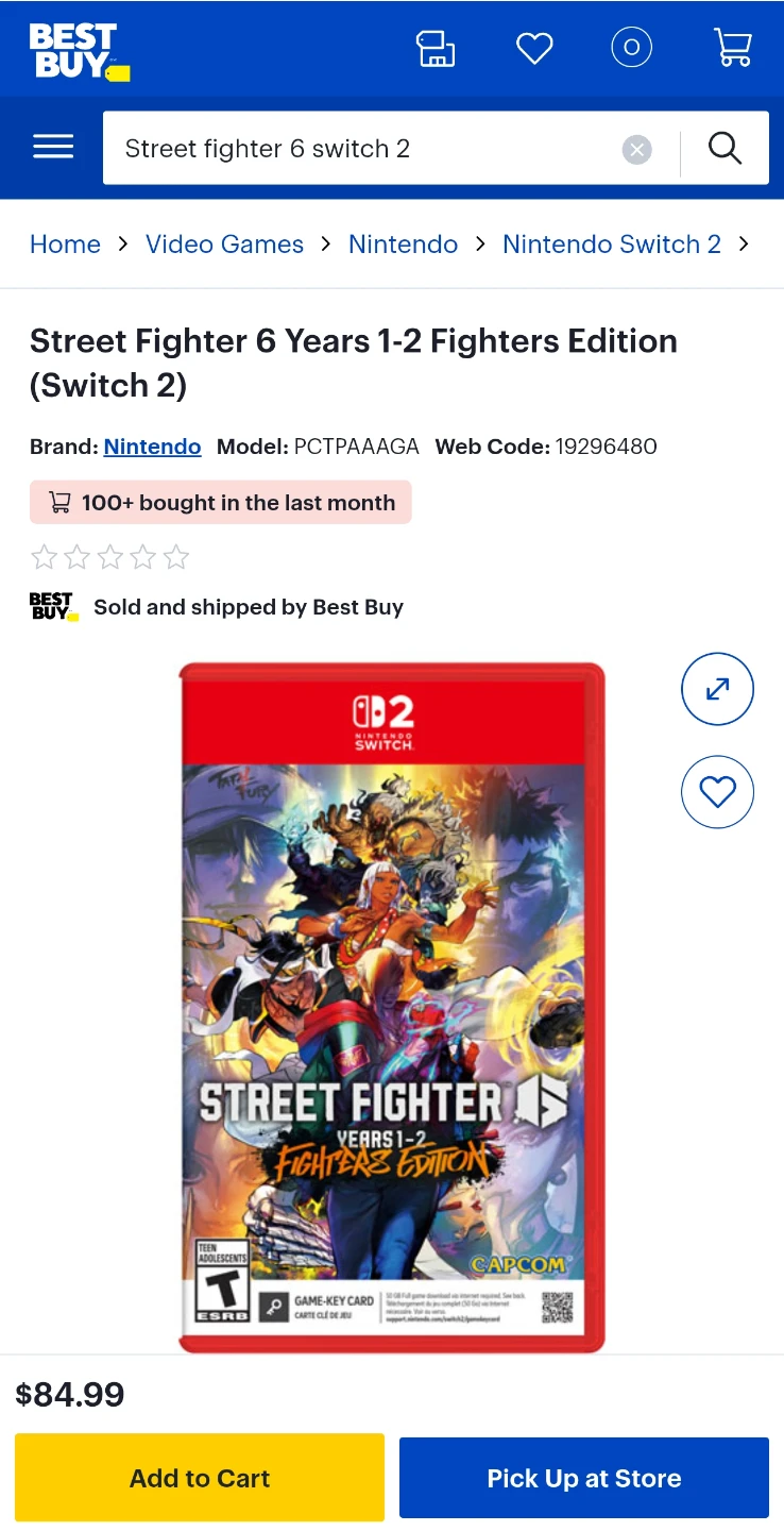 Street Fighter 6 Year 1-2 Fighters Ed. Nintendo Switch 2 (new) - photo 3