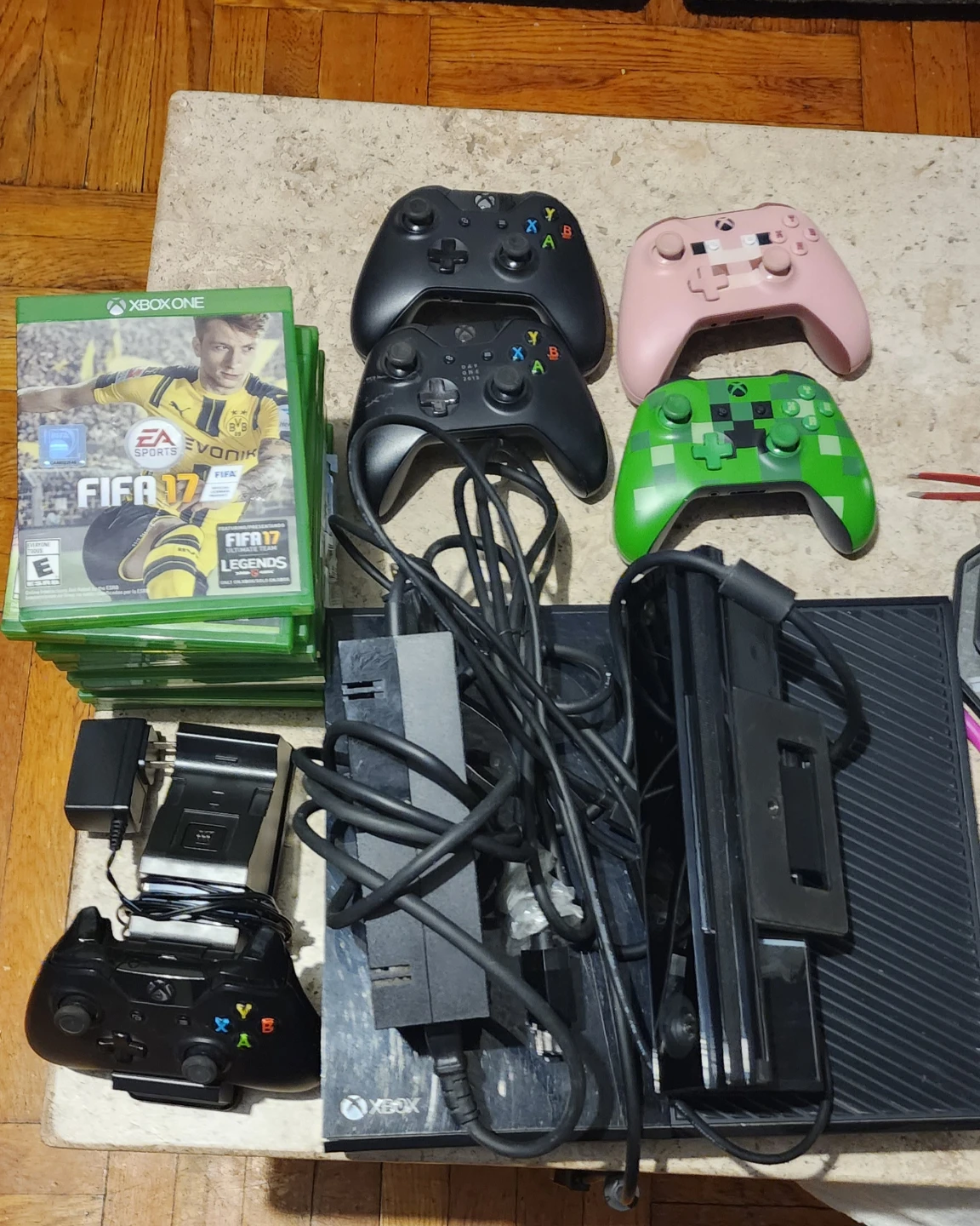 Xbox One Console with Games and Controllers - photo 2