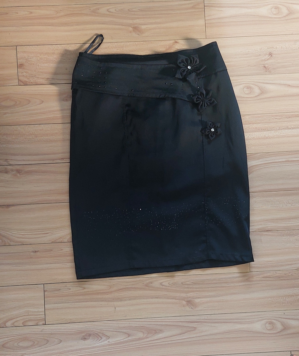 Black Skirt with Floral Detail