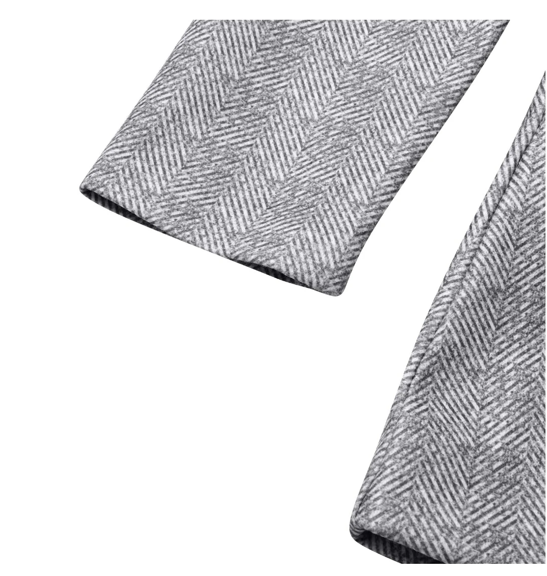 Gray Herringbone Patterned Blazer - photo 4