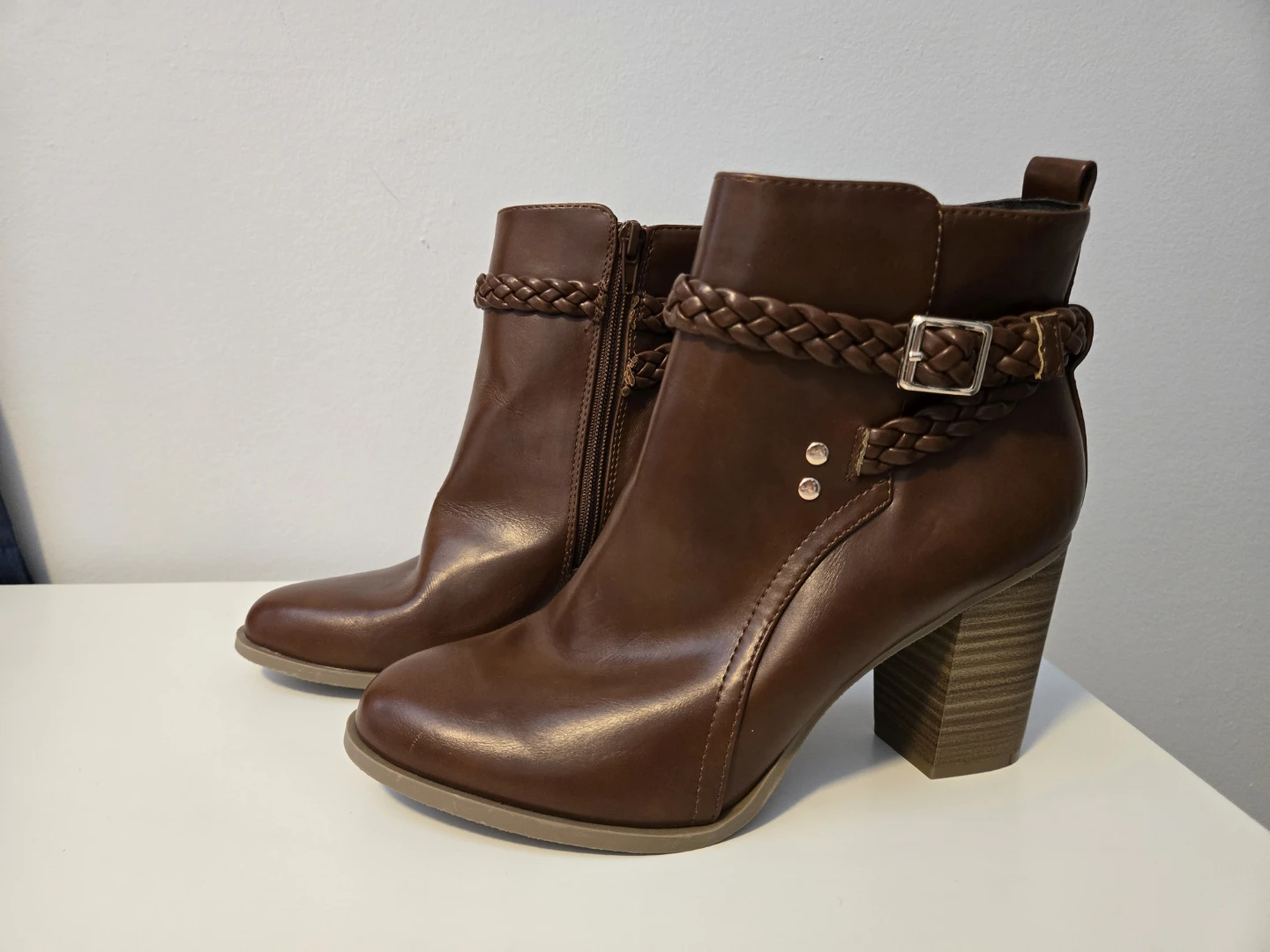 American Eagle Brown Braided Ankle Boots