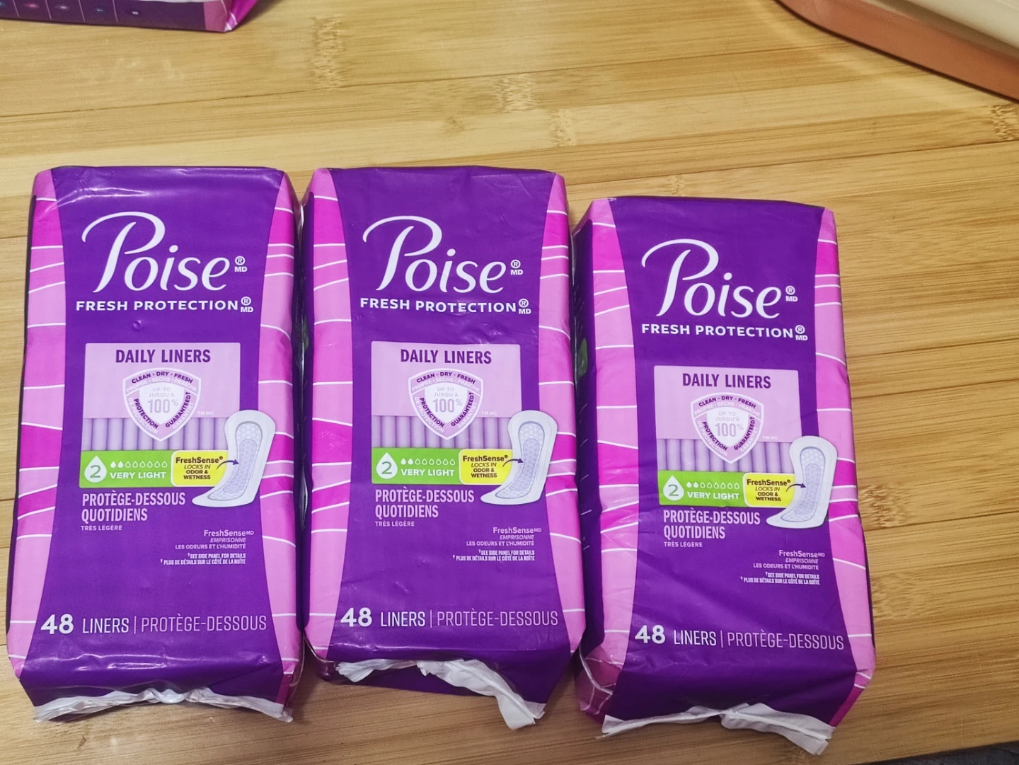 3-packs for poise daily linear