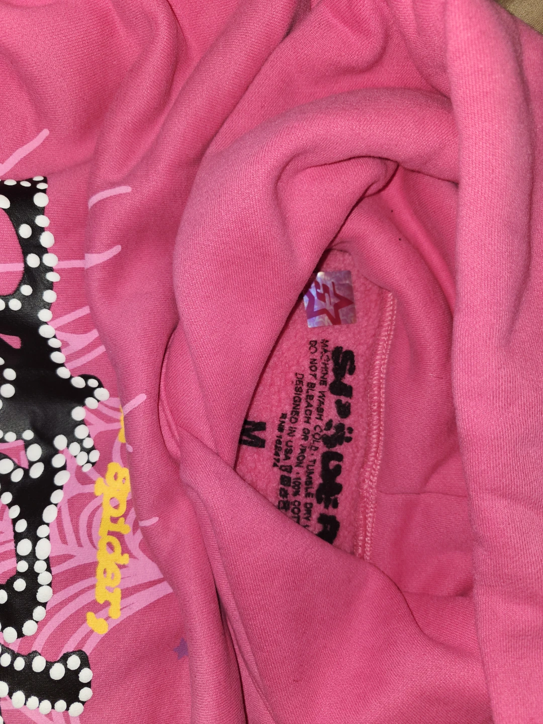 Pink p*nk sp5der hoodie, size medium - photo 2