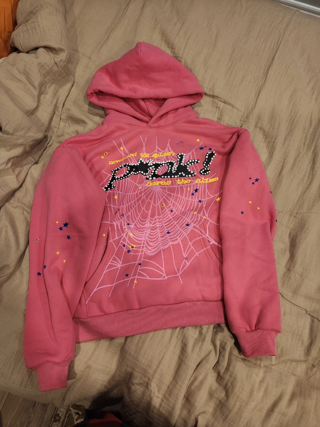 Pink p*nk sp5der hoodie, size medium - photo 3