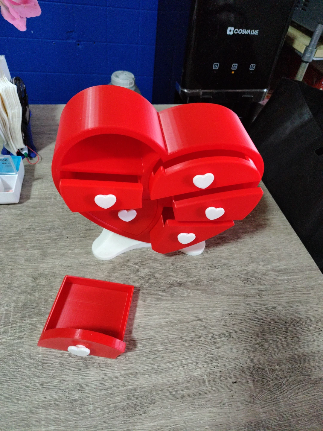 Red Heart-Shaped Drawer Organizer