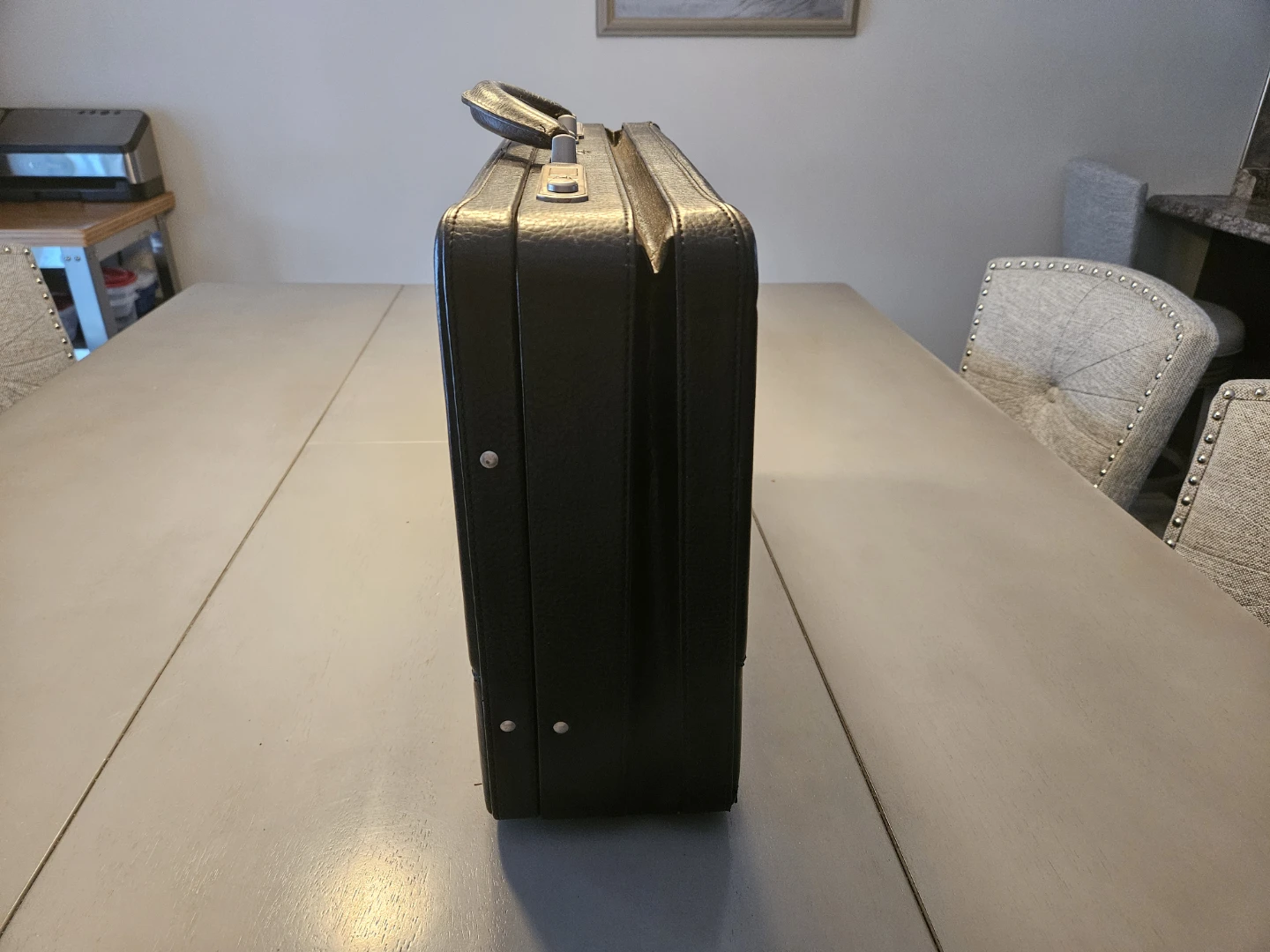 Black Leather Expandanle Briefcase