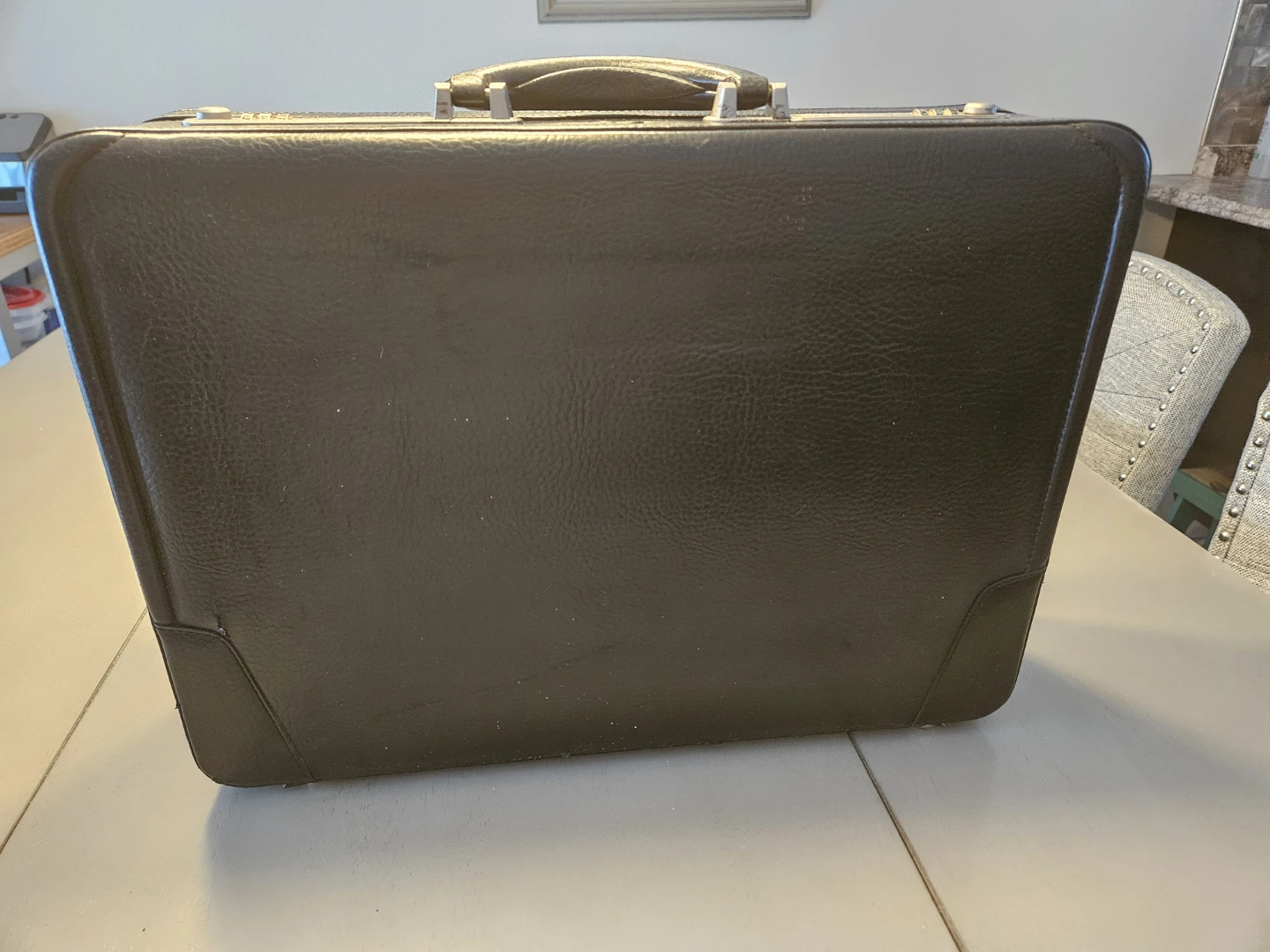 Black Leather Expandanle Briefcase - photo 2