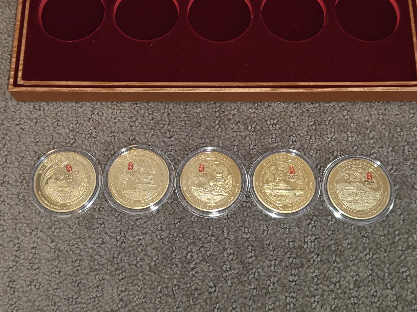 Beijing 2008 Olympic Official Commemorative Coin Set Fuwa Mascot - photo 4