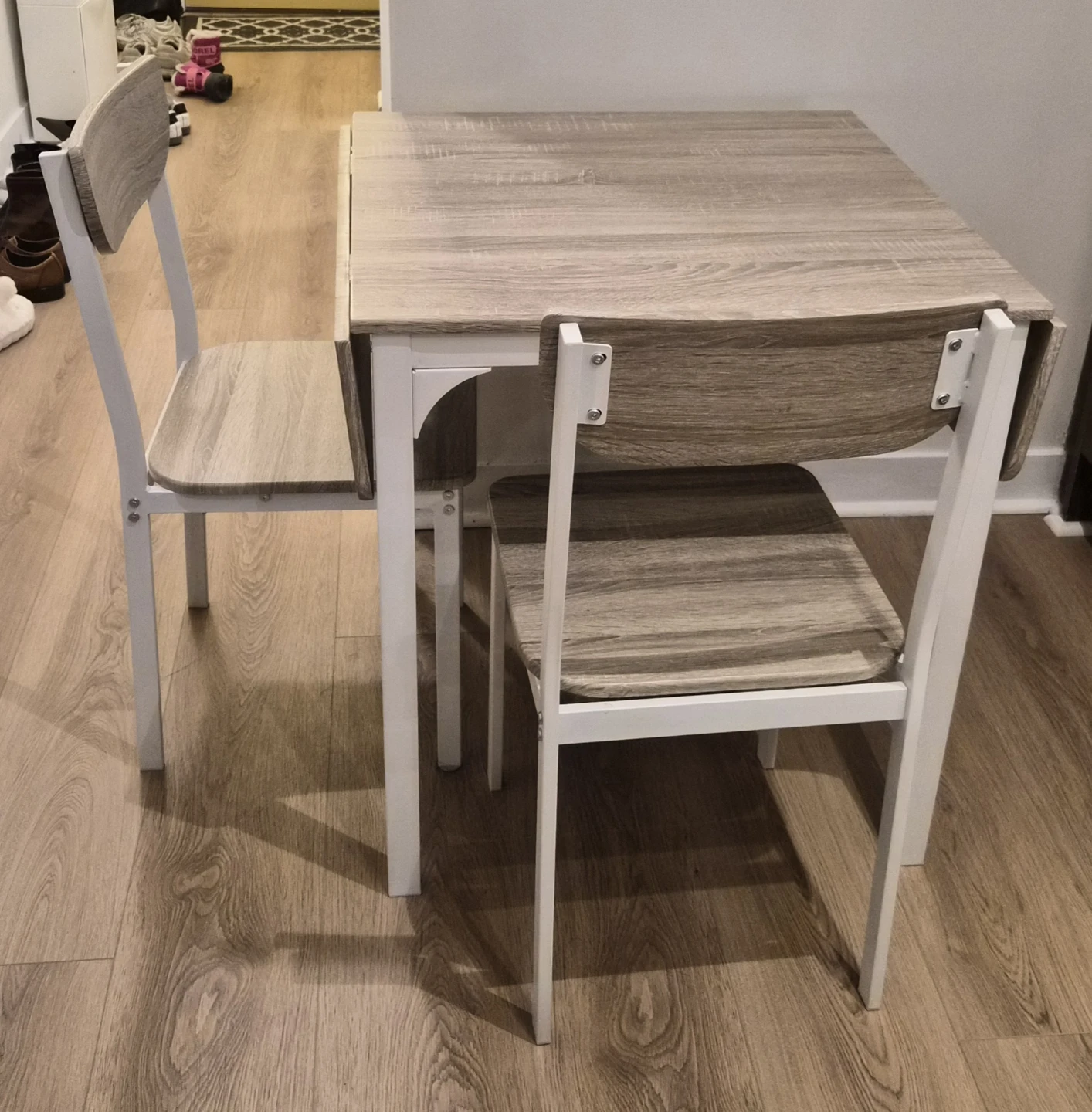 Drop Leaf Dining Table Set with 2 Chairs - photo 3