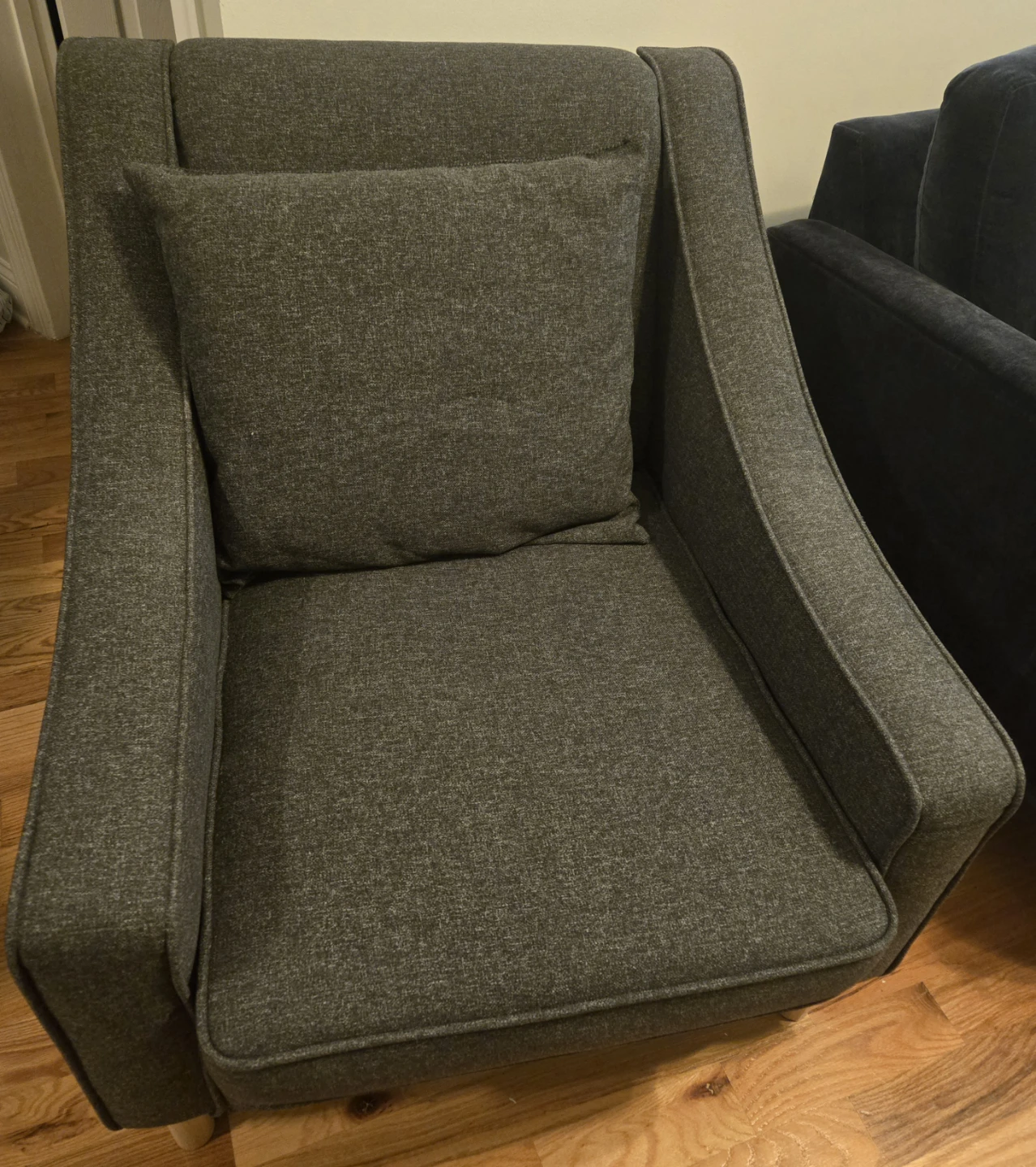 Gray Armchair with Cushion