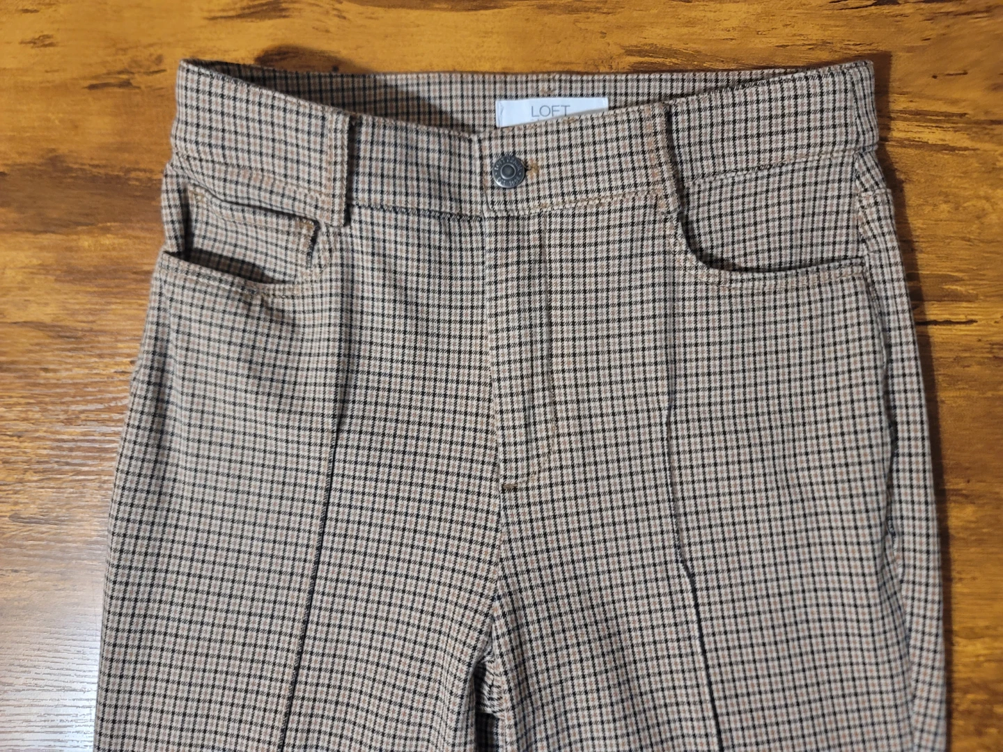 LOFT Women's Checkered Wide Leg Pants Houndstooth EUC Sz 2 Tall - photo 4