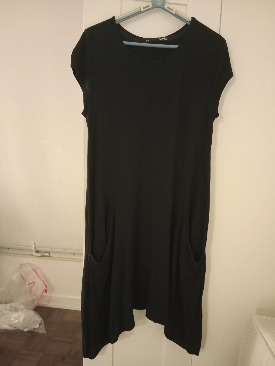 Rebel Sugar Black T-Shirt Dress with Pockets