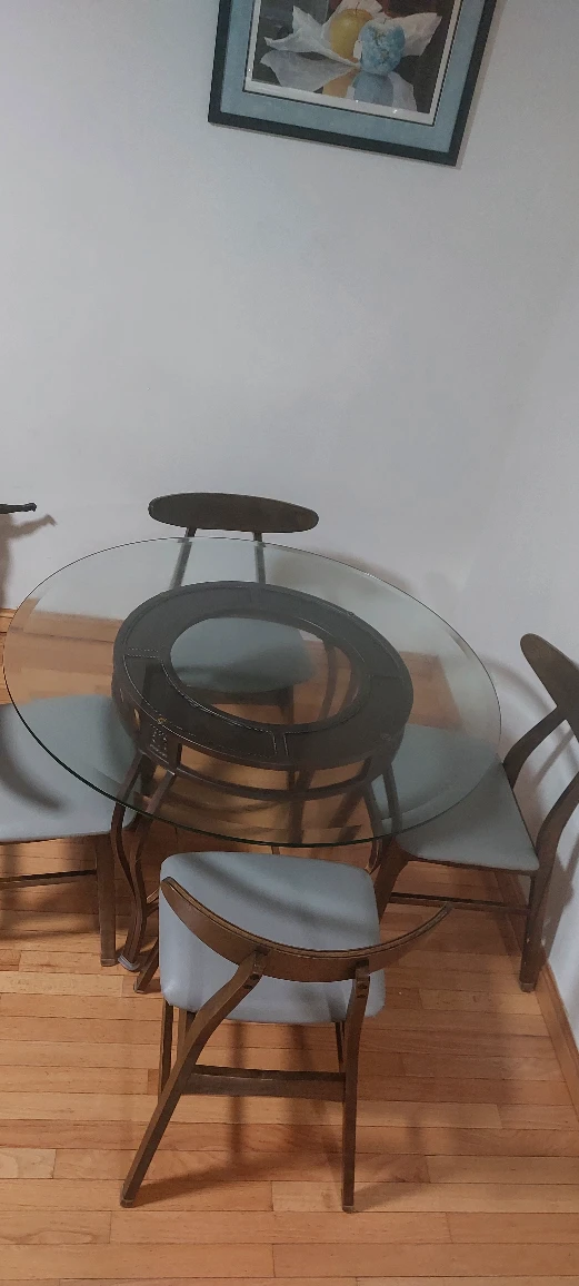 Glass Top Dining Table with 4 Chairs - photo 2