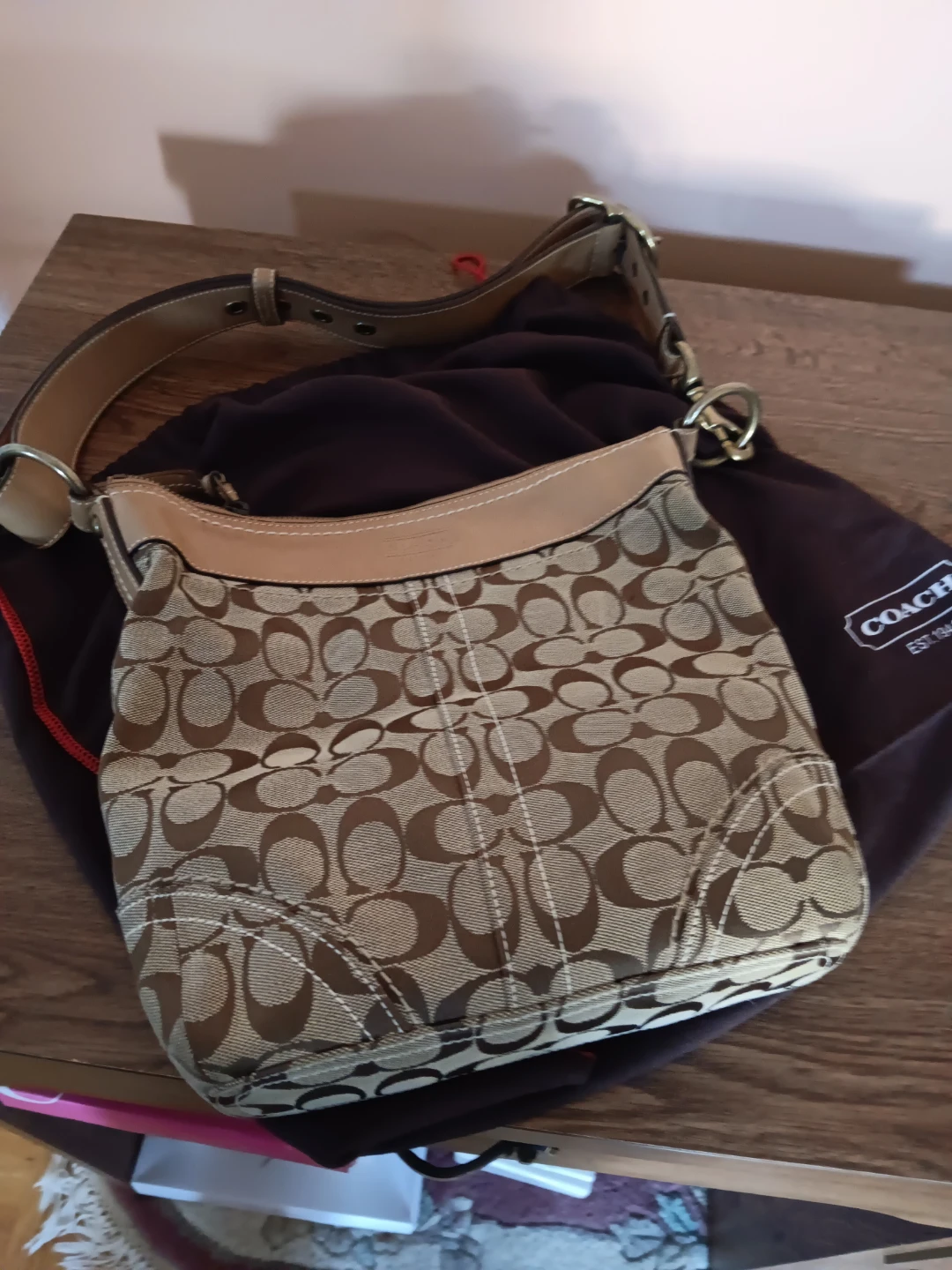 Vintage Coach Crossbody Bag & Leather Wallet Set