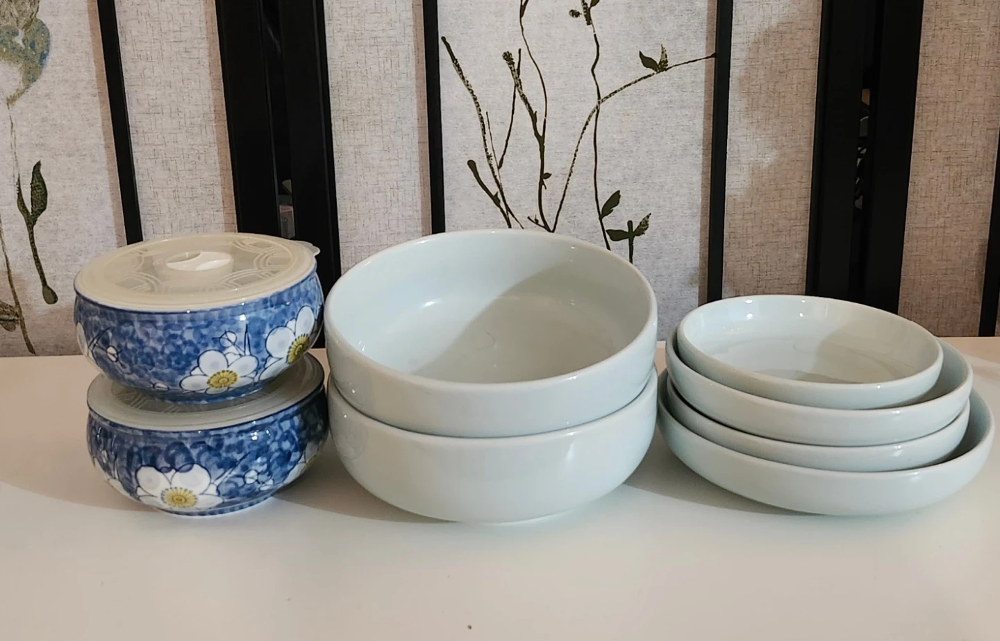 Bowls Set (White & Floral)