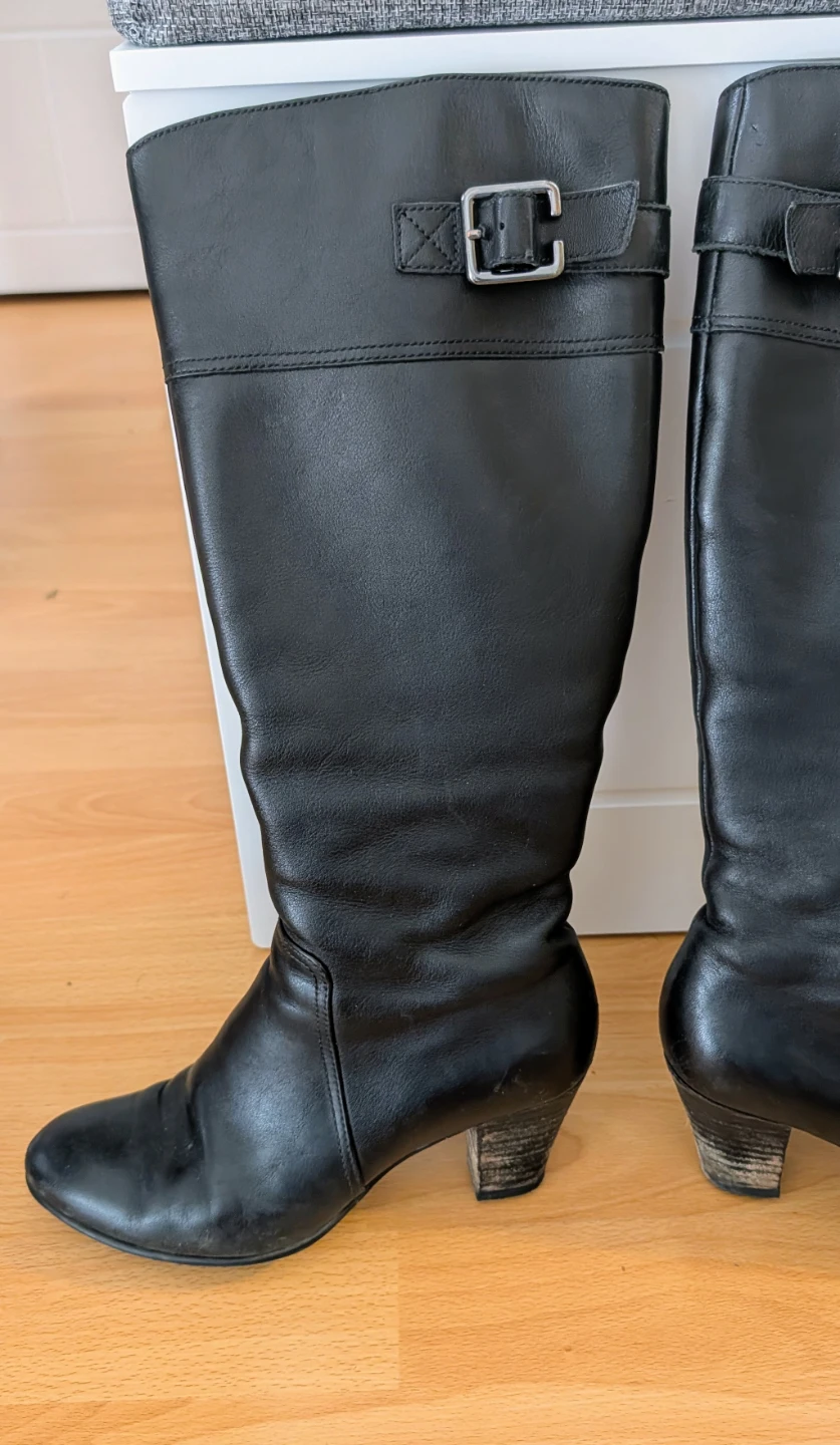 Clarks Black Leather Knee High Boots - Women's Size 6.5M - photo 2