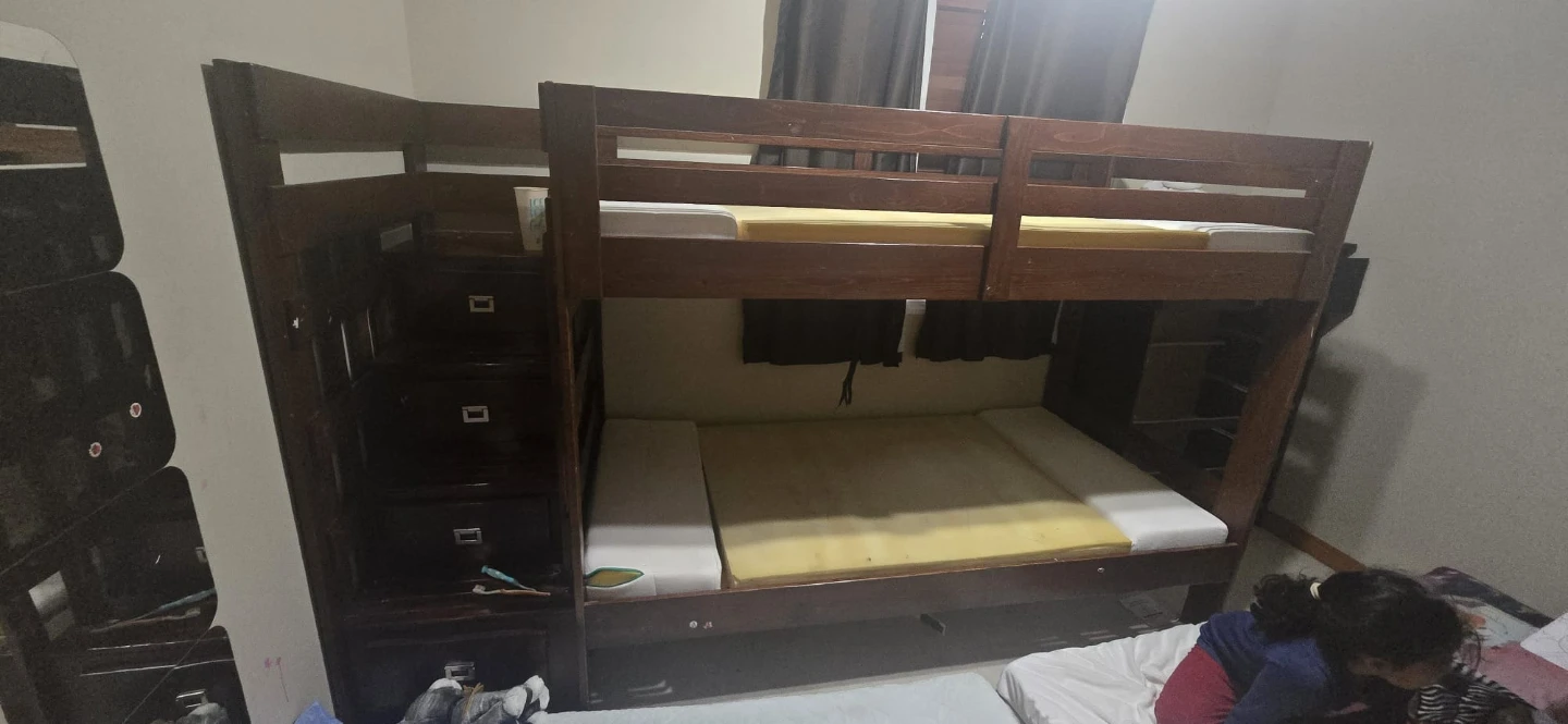 Dark Brown Bunk Bed with Storage