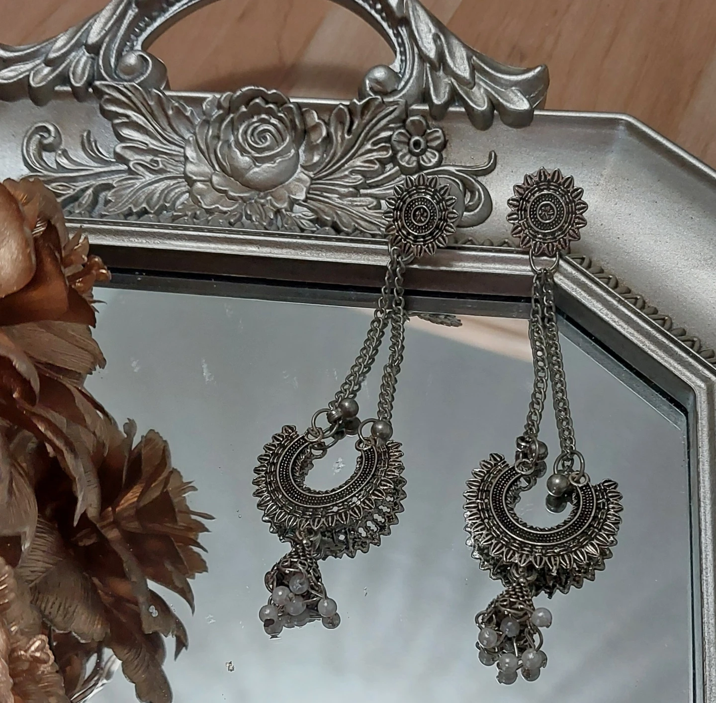 BRAND NEW Silver Jhumka Earrings free ✨️ - photo 3