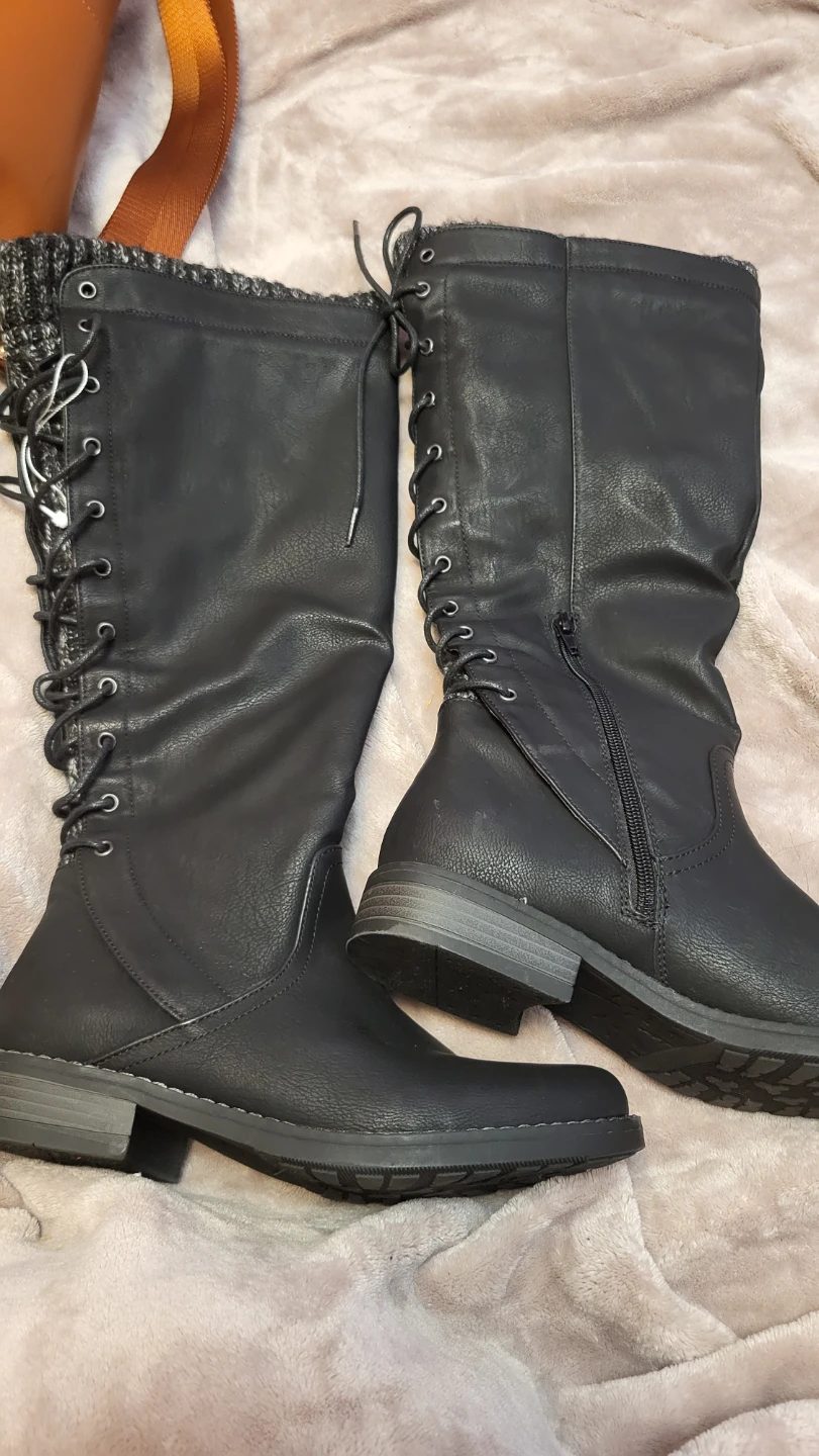 Black Knee High Boots - Size 8