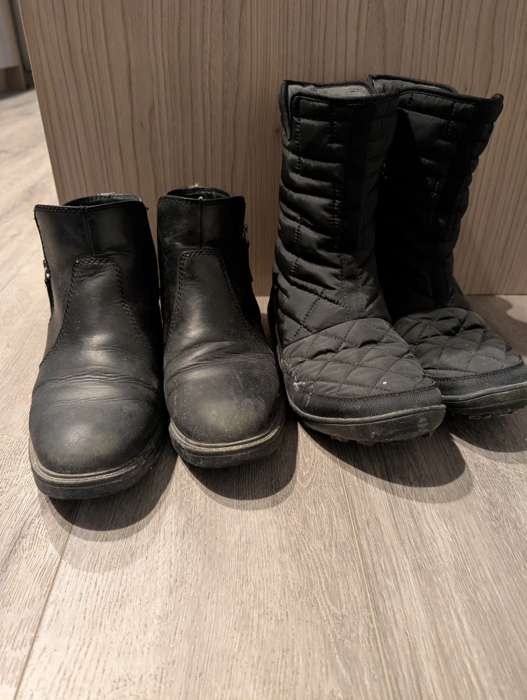 2 pairs of Black Winter Boots size 9