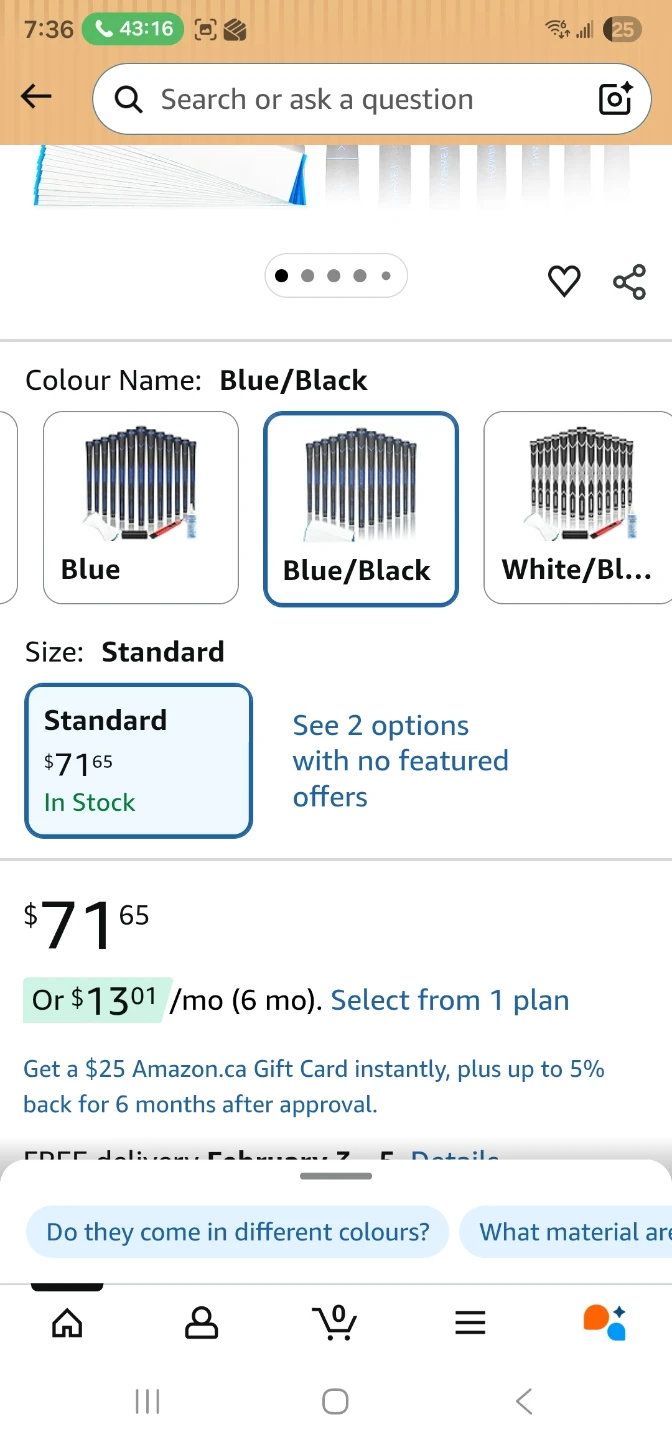 CHAMPKEY Premium Rubber Golf Grips - 13 Pack - Blue/Black - photo 2