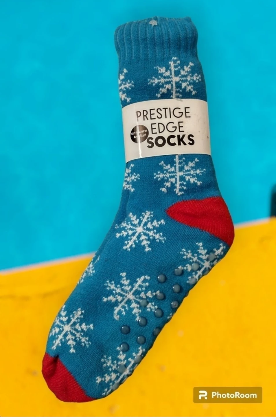 🧡 NWT Sherpa Lined Slipper Socks w Non Slip Grippers on - photo 2