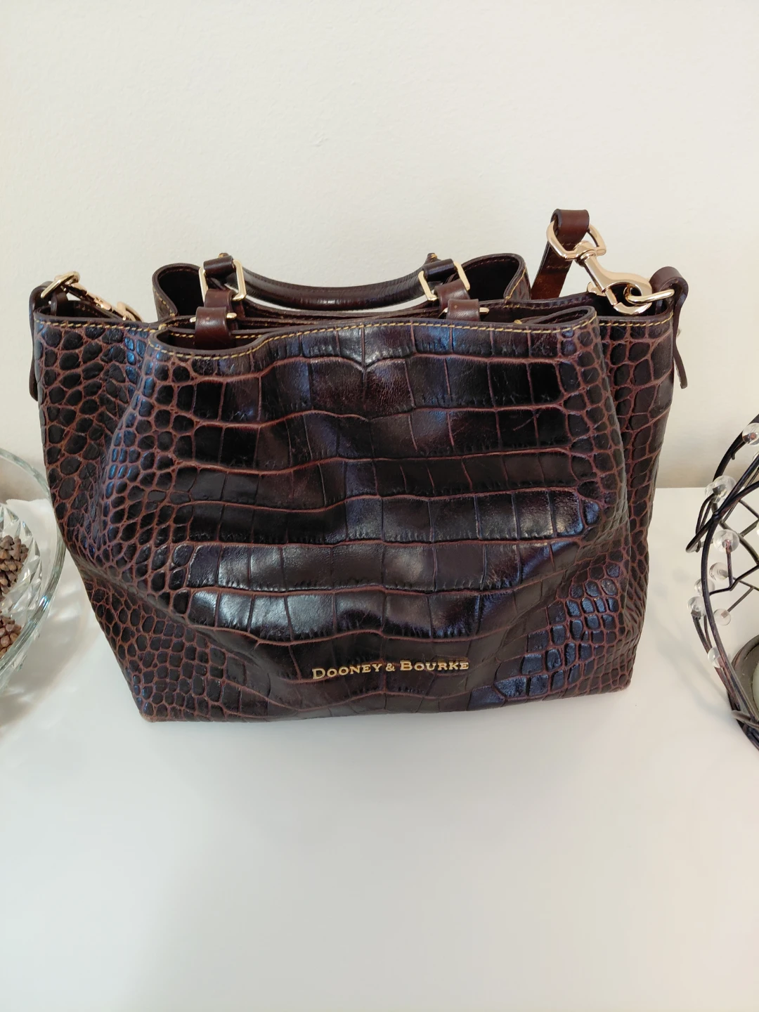 Dooney & Bourke Croc Embossed Leather Satchel
