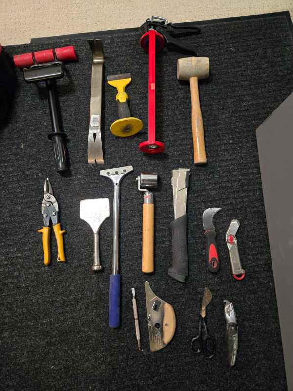 Assorted Carpet Installation Tools