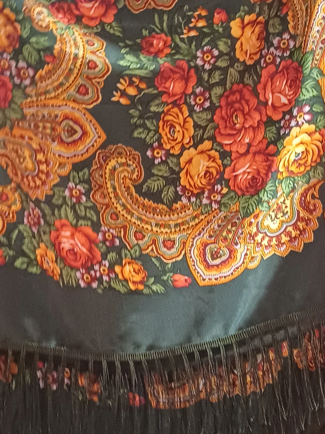 Floral Shawl with Fringe - photo 3