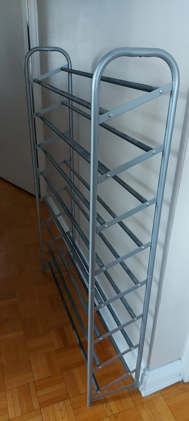 Silver Shoe Rack.