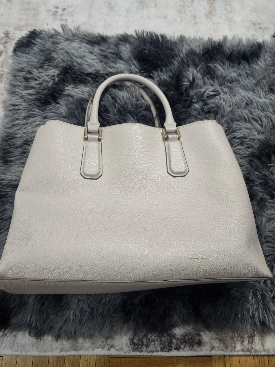 Light Beige Structured Tote Handbag - photo 2