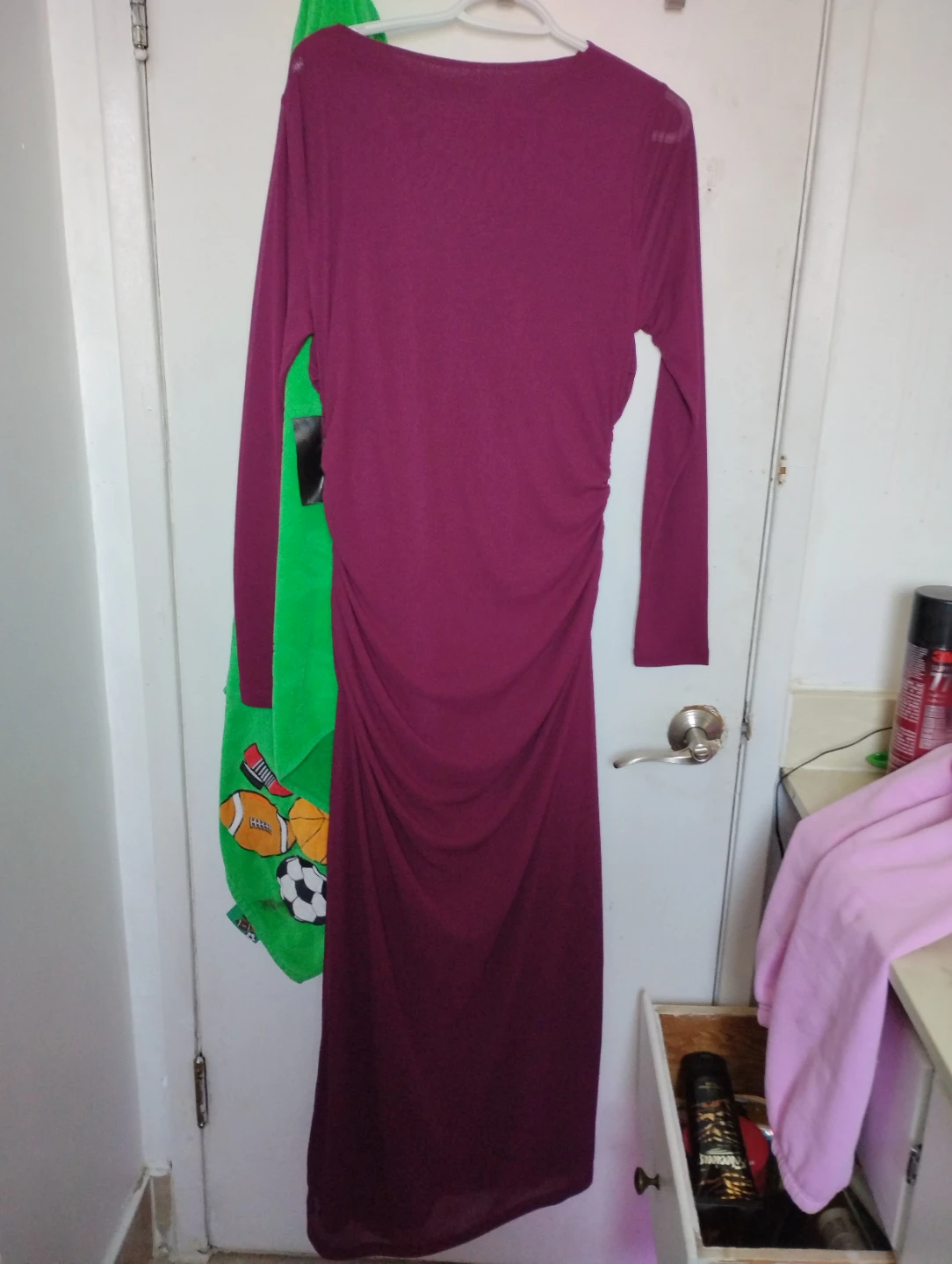 Ever New Gathered Mesh Midi Dress - Plum Caspia - Size 12 - photo 5