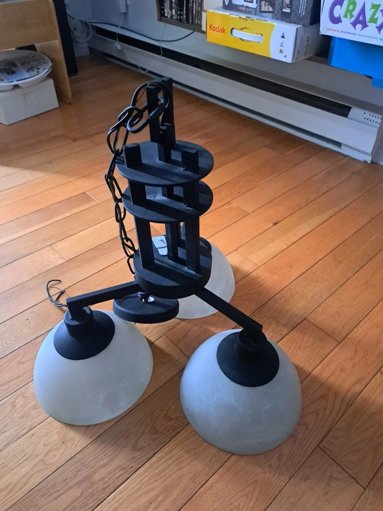 3-Light Matte Black Chandelier - photo 2