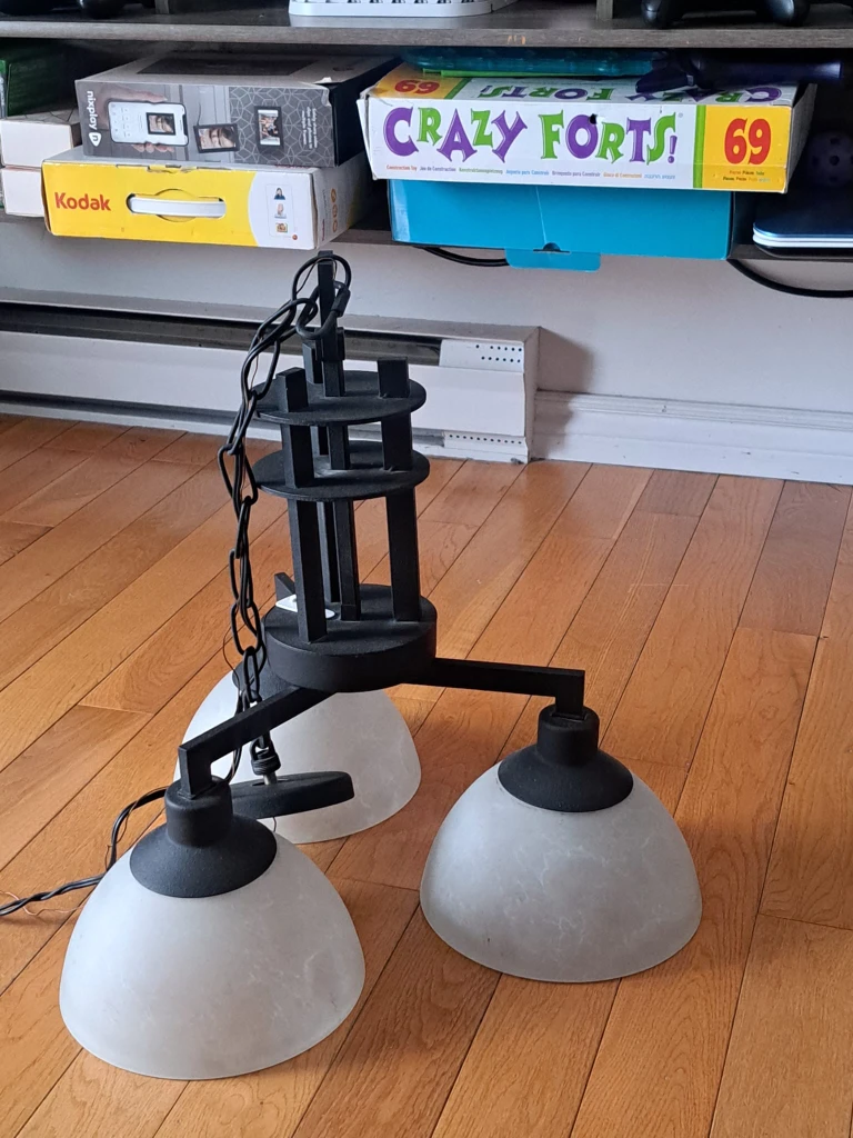 3-Light Matte Black Chandelier - photo 4