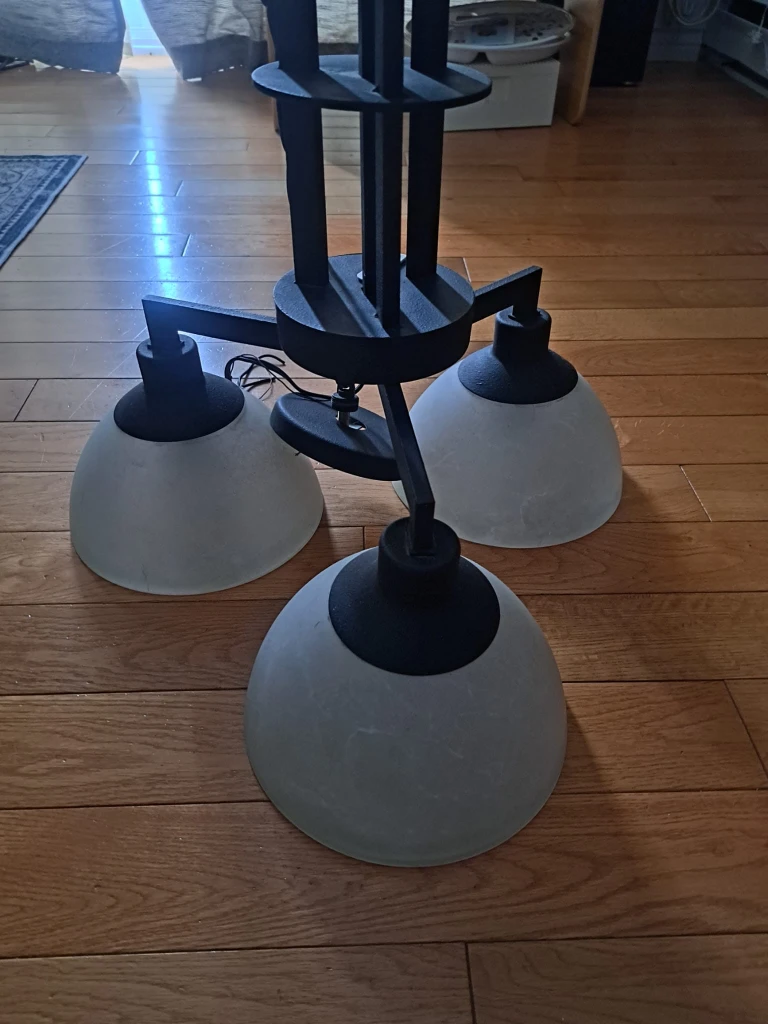 3-Light Matte Black Chandelier - photo 5