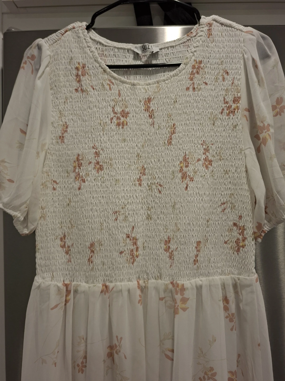 SUZY White Floral Smocked Dress - photo 2