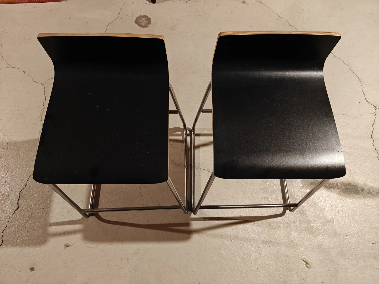 Black Modern Stacking Bar Chairs - Set of 2
