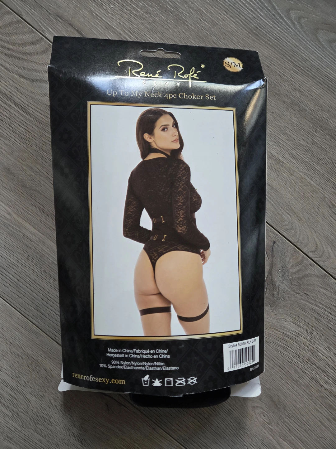Black Lace Lingerie Bodysuit & Choker Set - photo 2