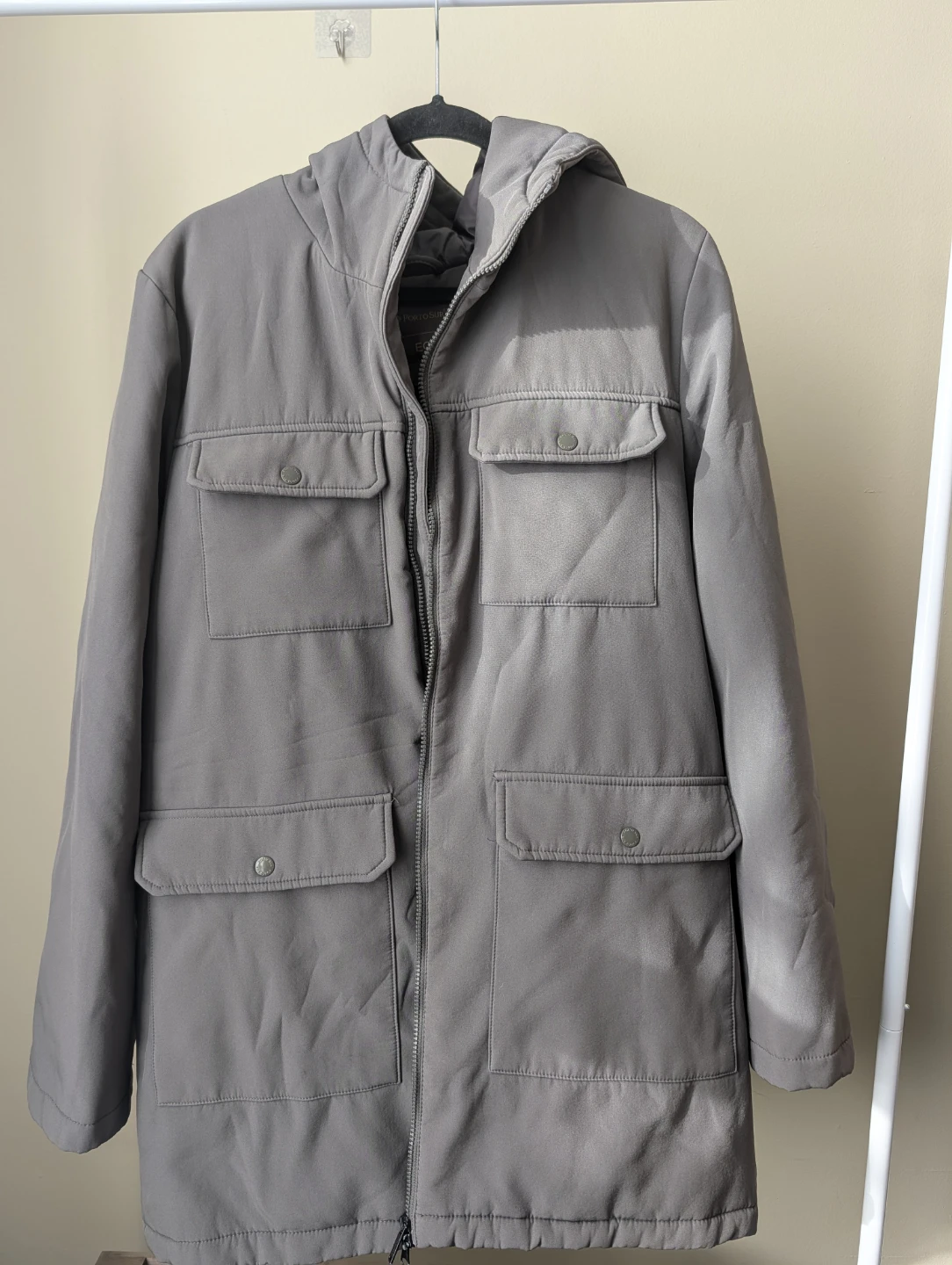 Men's Grey Hooded Parka